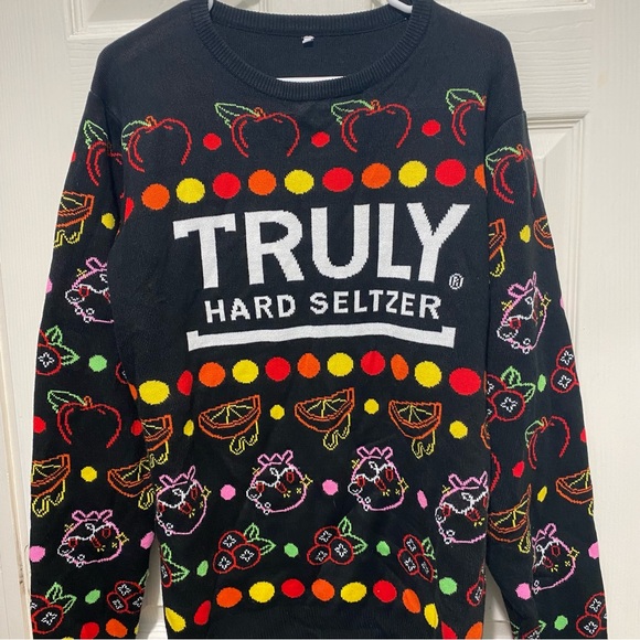 Truly Hard Seltzer Christmas Holiday Colorful Ugly Sweater Unisex Size Large - Picture 5 of 6